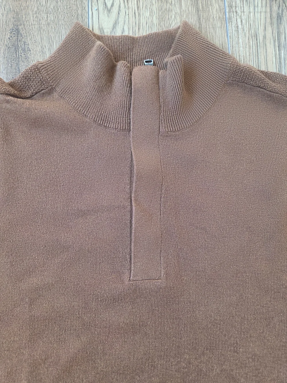 Banana Republic Men's Brown Quarter-Zip Knit Sweater Size L